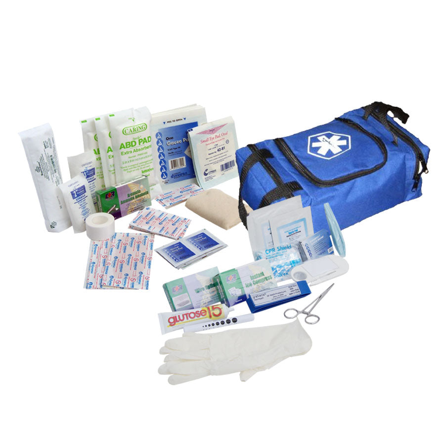 80 Piece First Responder Kit / Jump Bag - Blue quakekits.com