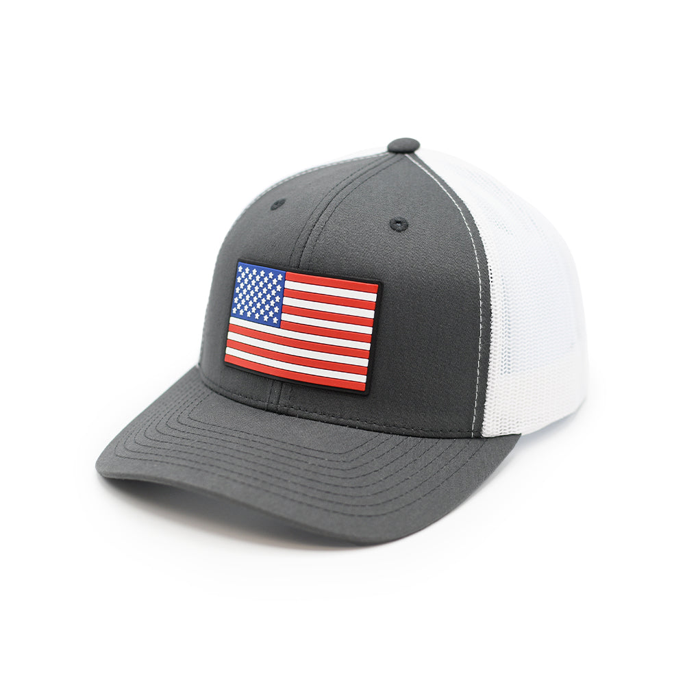 USA Flag PVC Patch Hat Shield Republic