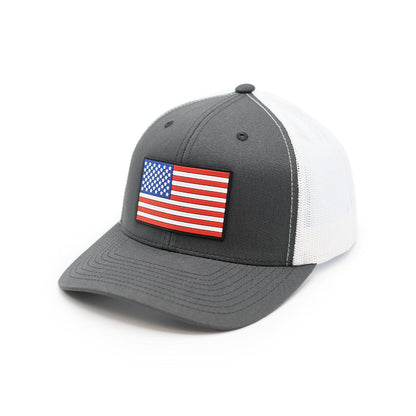USA Flag PVC Patch Hat Shield Republic