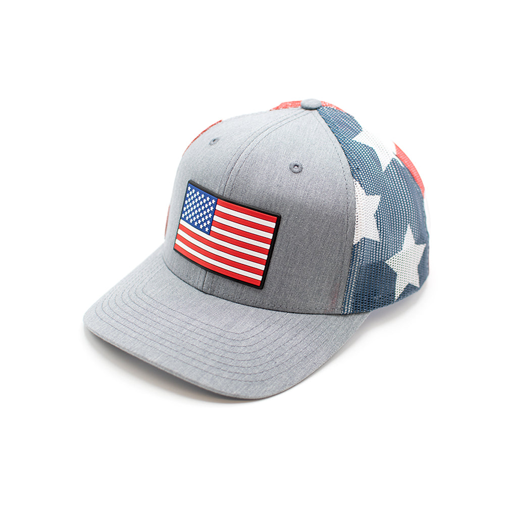 USA Flag PVC Patch Hat Shield Republic