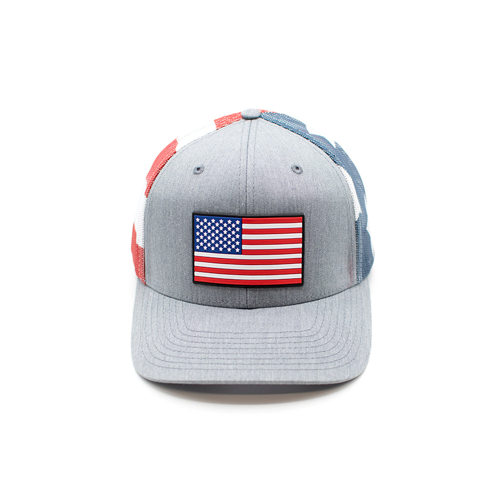 USA Flag PVC Patch Hat Shield Republic