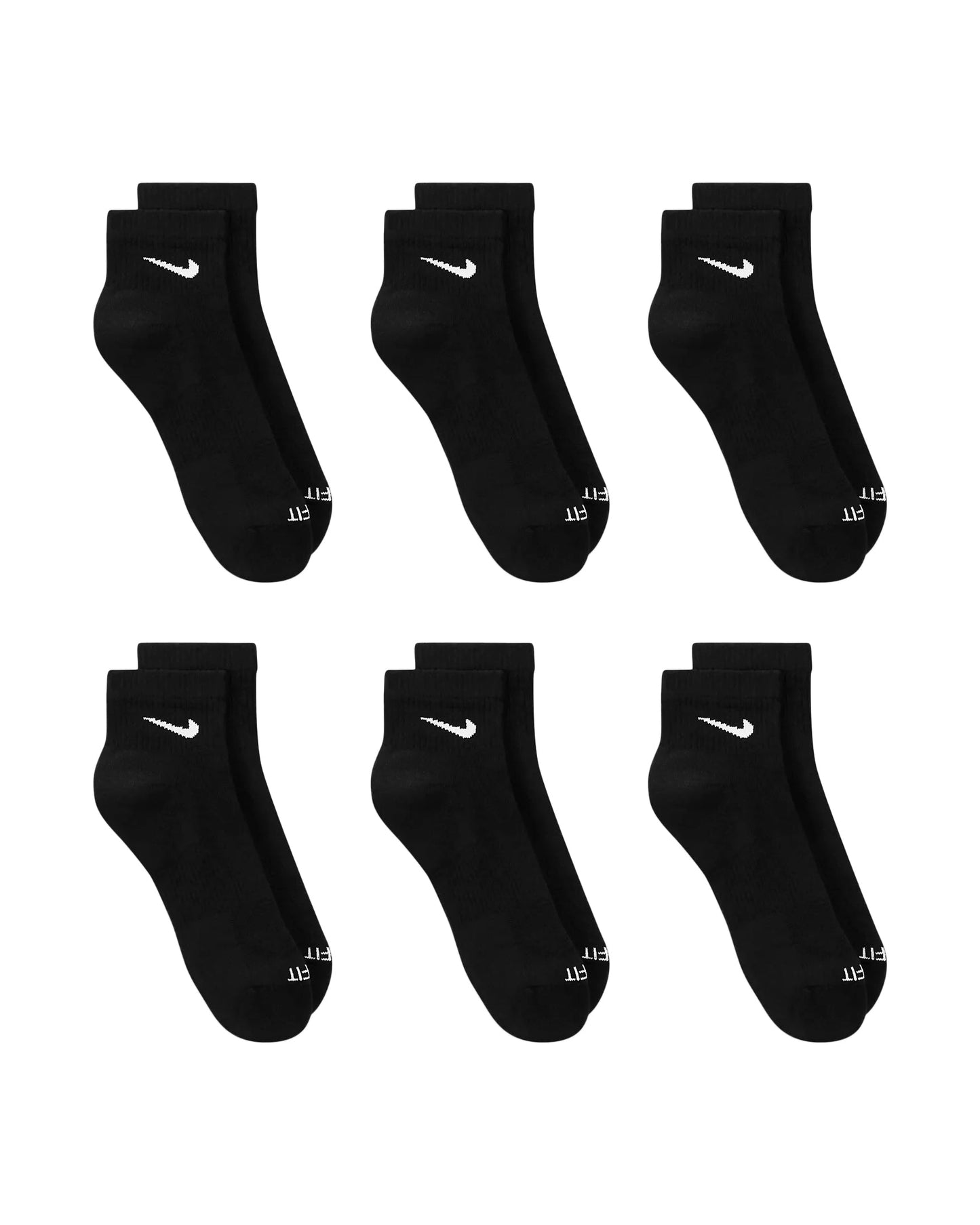 Nike 6-Pack Dri-Fit Cushioned Ankle Socks - Black Denim Exchange
