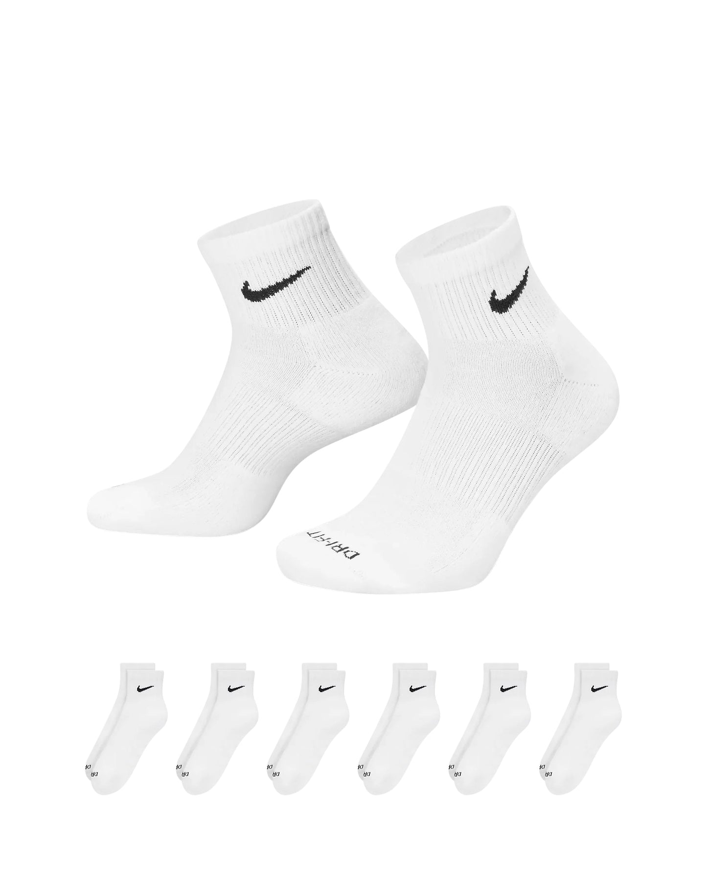 Nike Dri-Fit Cushioned Ankle Socks - White Denim Exchange