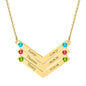 Personalized Family Necklace Mothers Day Birthstone Jewelry Customized Engraving Name Necklace