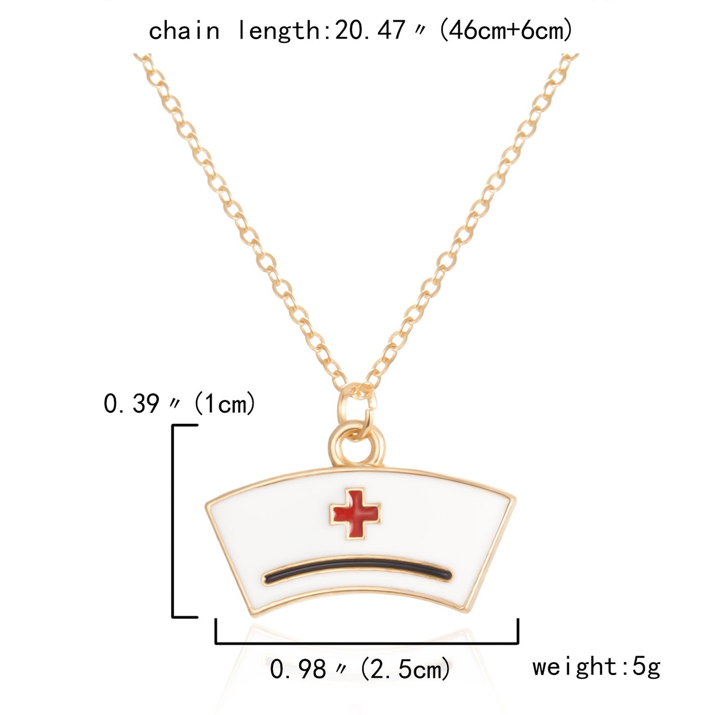 Heart Nurse Cap Doctor Necklaces Medical Equipment Stethoscope Syringe Pendant Hospital Style Jewelry