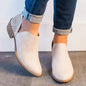 Women's Pointed Toe Short Boots with Thick Heels