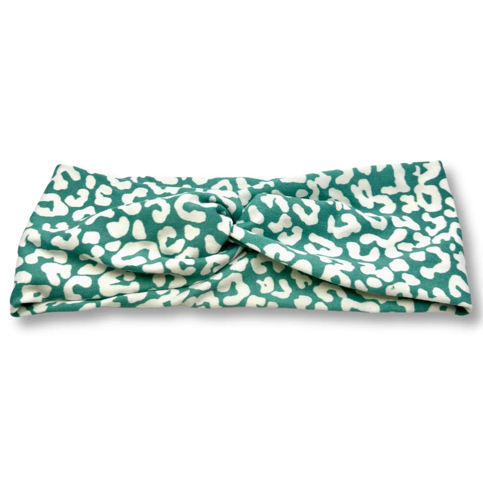 Teal Leopard Twist Knot Headband Enchanted Scrunch