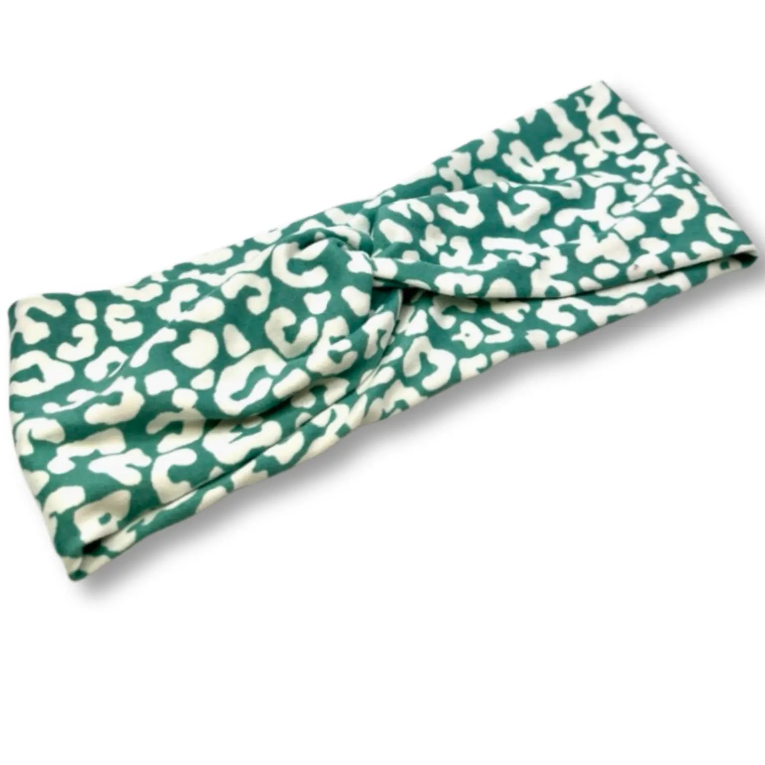 Teal Leopard Twist Knot Headband Enchanted Scrunch