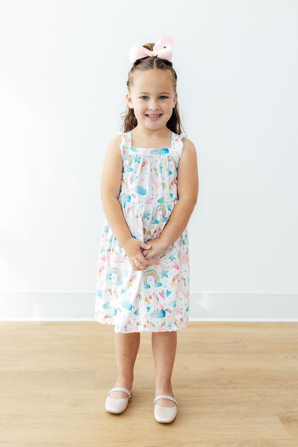 Unicorn Kisses Ruffle Cross Back Dress Mila & Rose ®