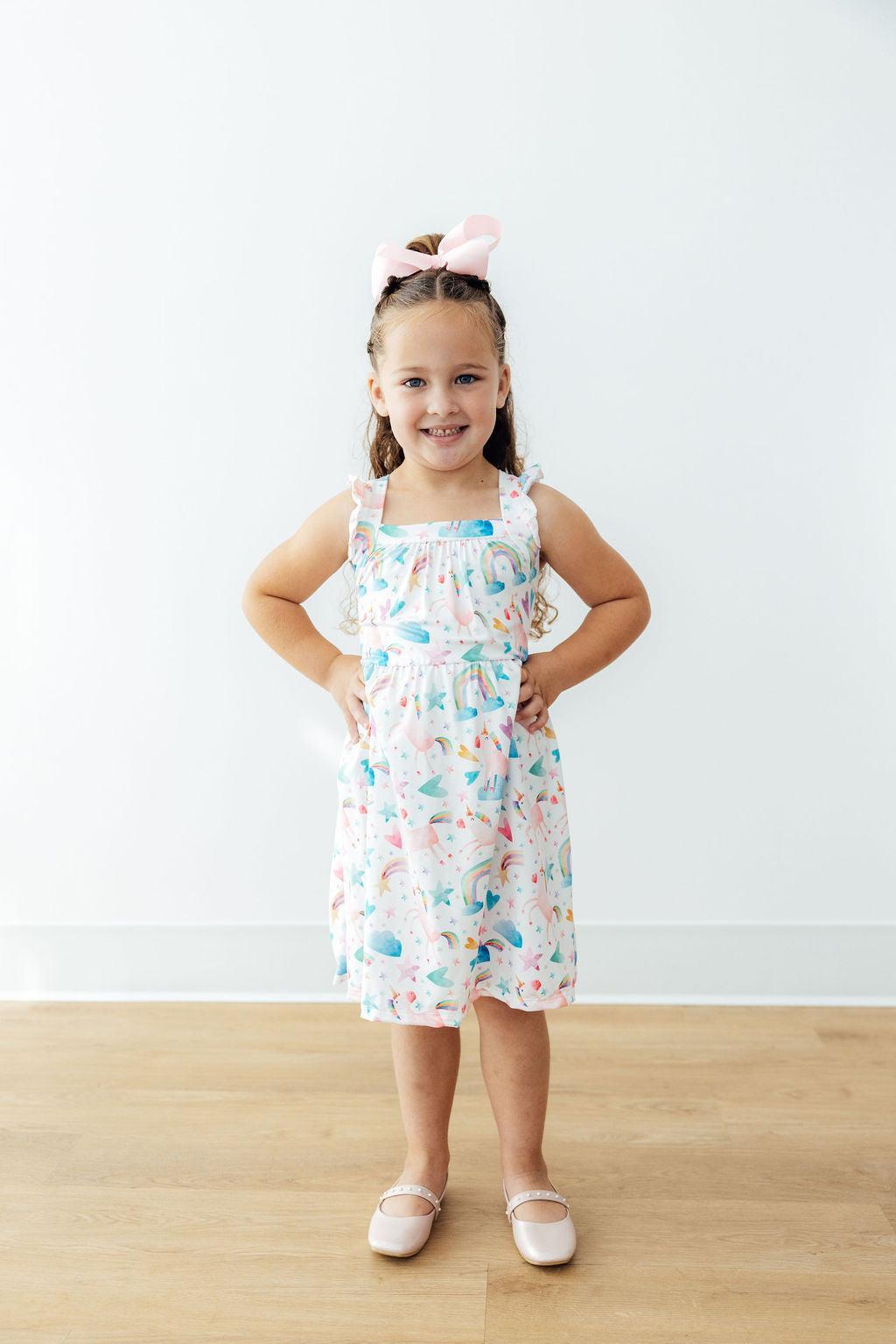 Unicorn Kisses Ruffle Cross Back Dress Mila & Rose ®