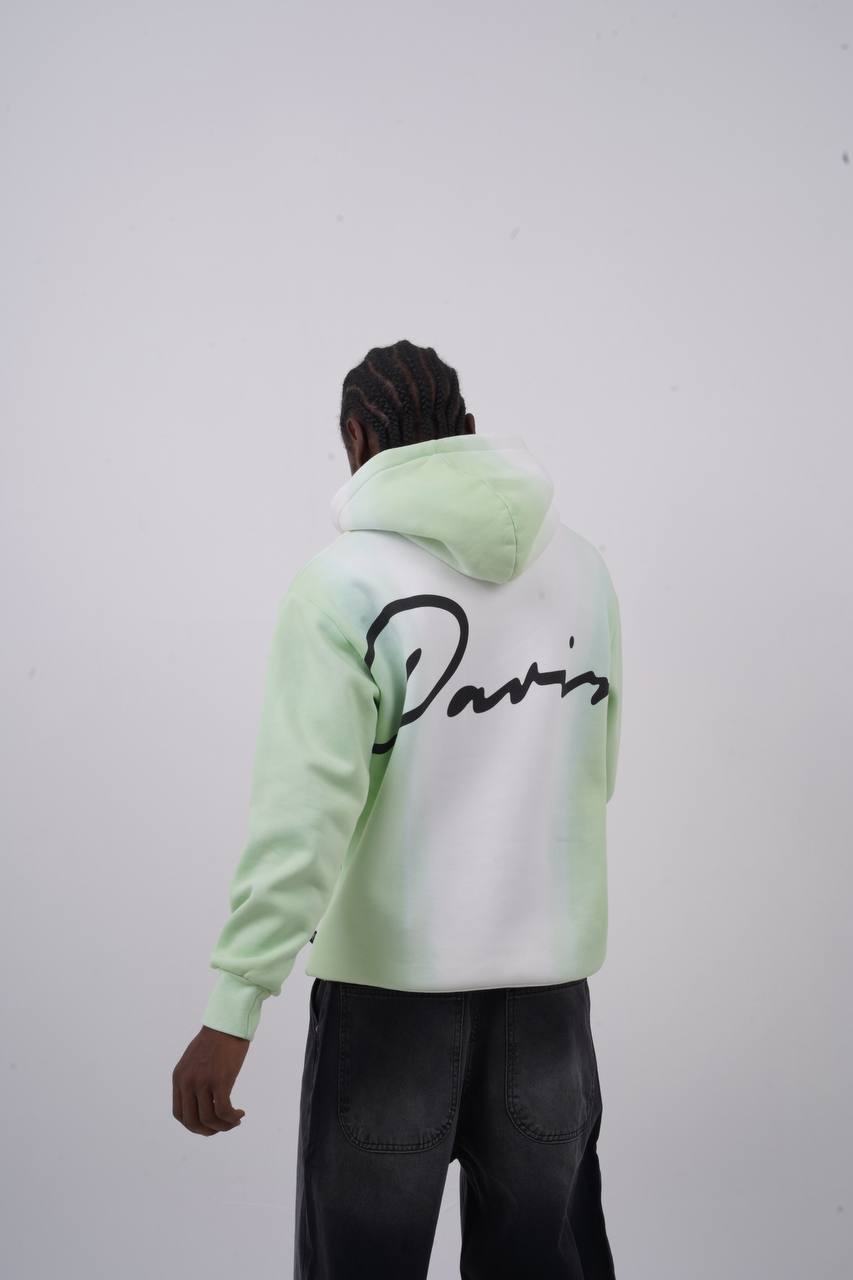 Unisex "Davis" Script Color Block Hoodie – Minimal Oversized Streetwear Withinblack