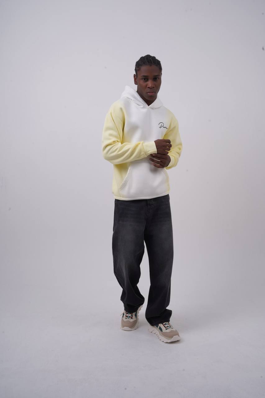 Unisex "Davis" Script Color Block Hoodie – Minimal Oversized Streetwear Withinblack