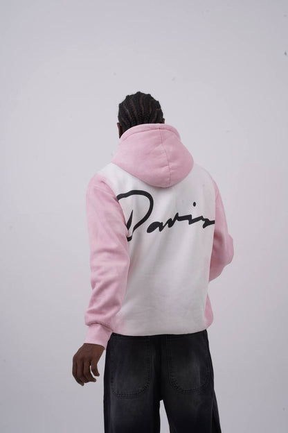 Unisex "Davis" Script Color Block Hoodie – Minimal Oversized Streetwear Withinblack