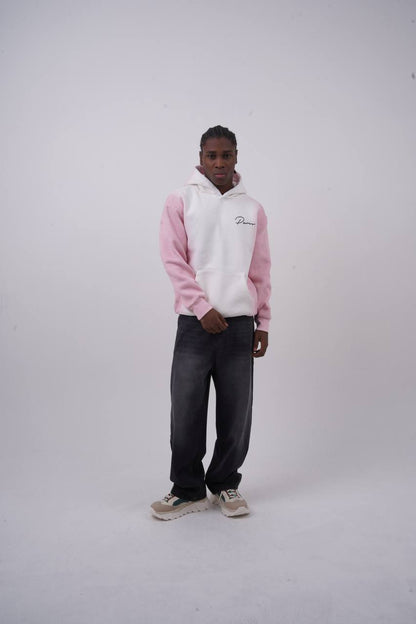 Unisex "Davis" Script Color Block Hoodie – Minimal Oversized Streetwear Withinblack