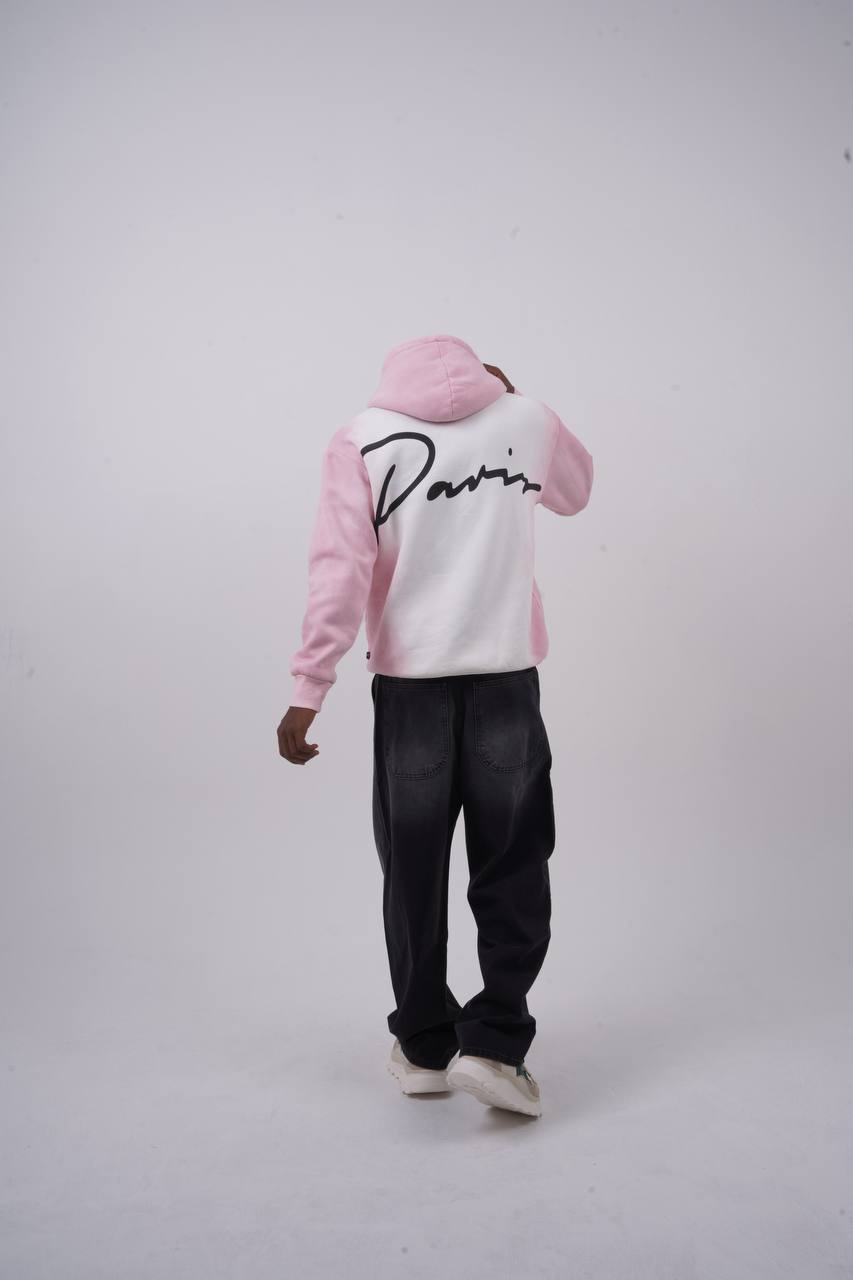 Unisex "Davis" Script Color Block Hoodie – Minimal Oversized Streetwear Withinblack
