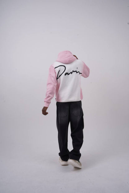 Unisex "Davis" Script Color Block Hoodie – Minimal Oversized Streetwear Withinblack