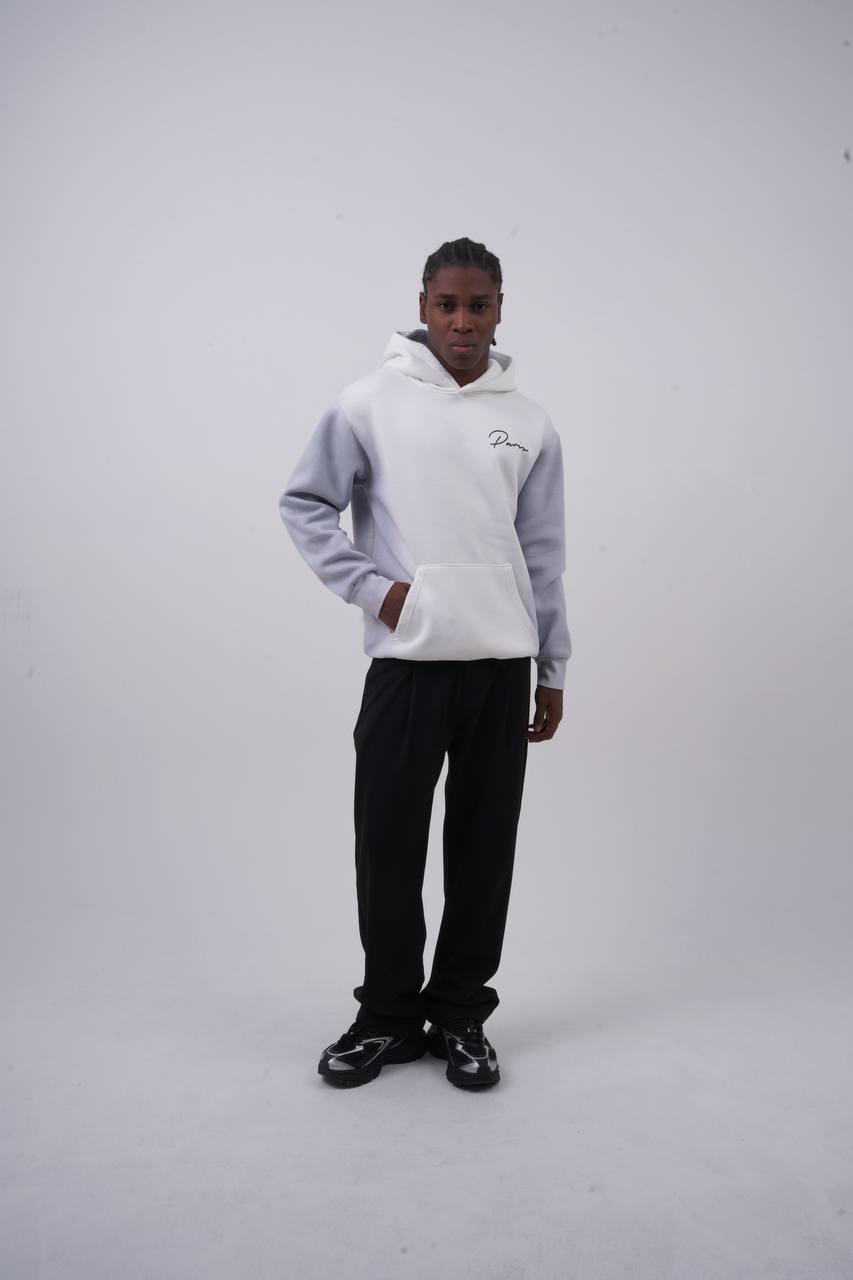 Unisex "Davis" Script Color Block Hoodie – Minimal Oversized Streetwear Withinblack