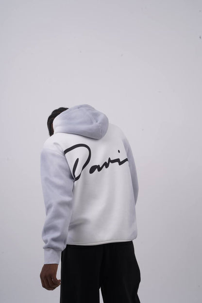 Unisex "Davis" Script Color Block Hoodie – Minimal Oversized Streetwear Withinblack