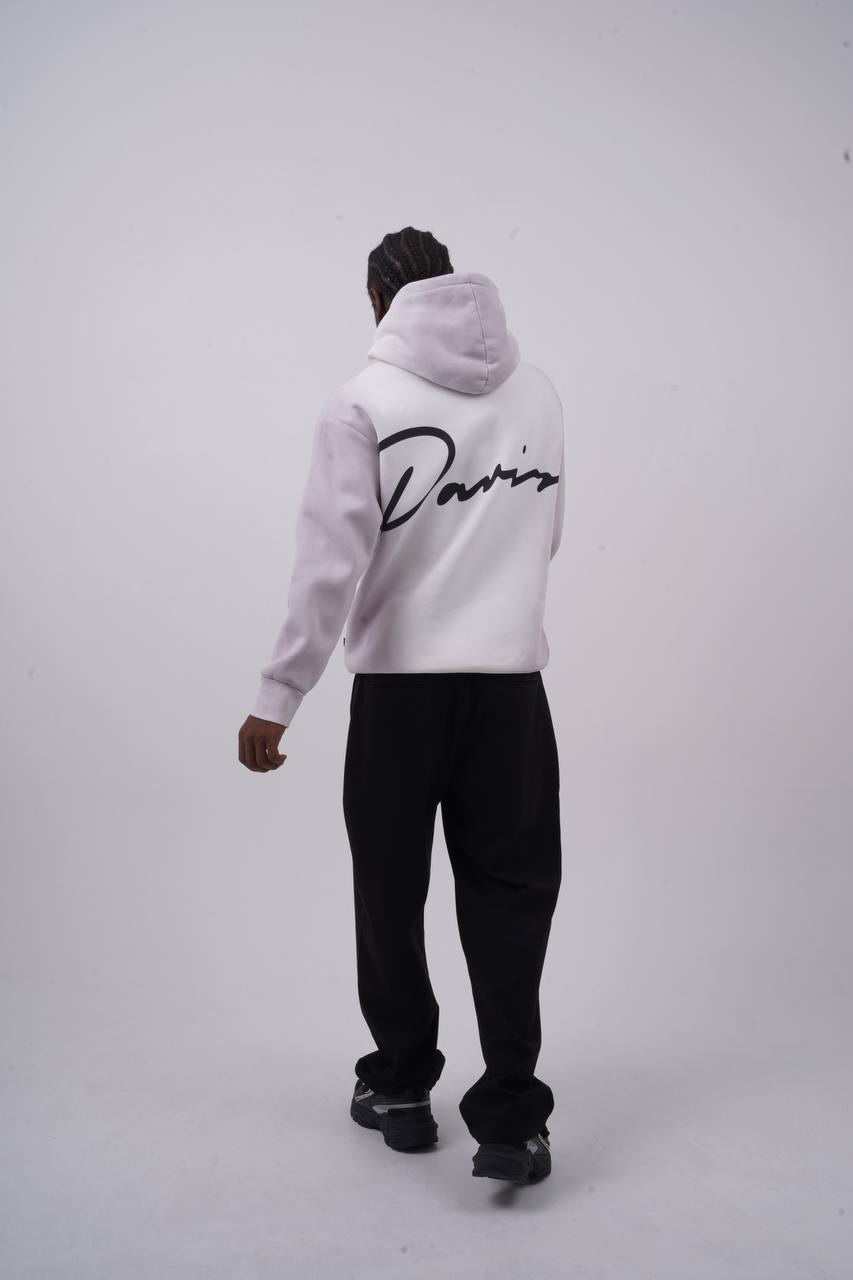 Unisex "Davis" Script Color Block Hoodie – Minimal Oversized Streetwear Withinblack
