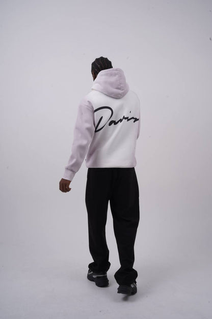 Unisex "Davis" Script Color Block Hoodie – Minimal Oversized Streetwear Withinblack