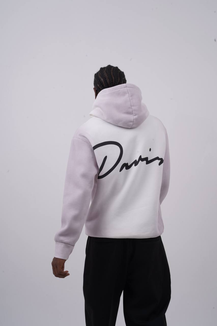Unisex "Davis" Script Color Block Hoodie – Minimal Oversized Streetwear Withinblack