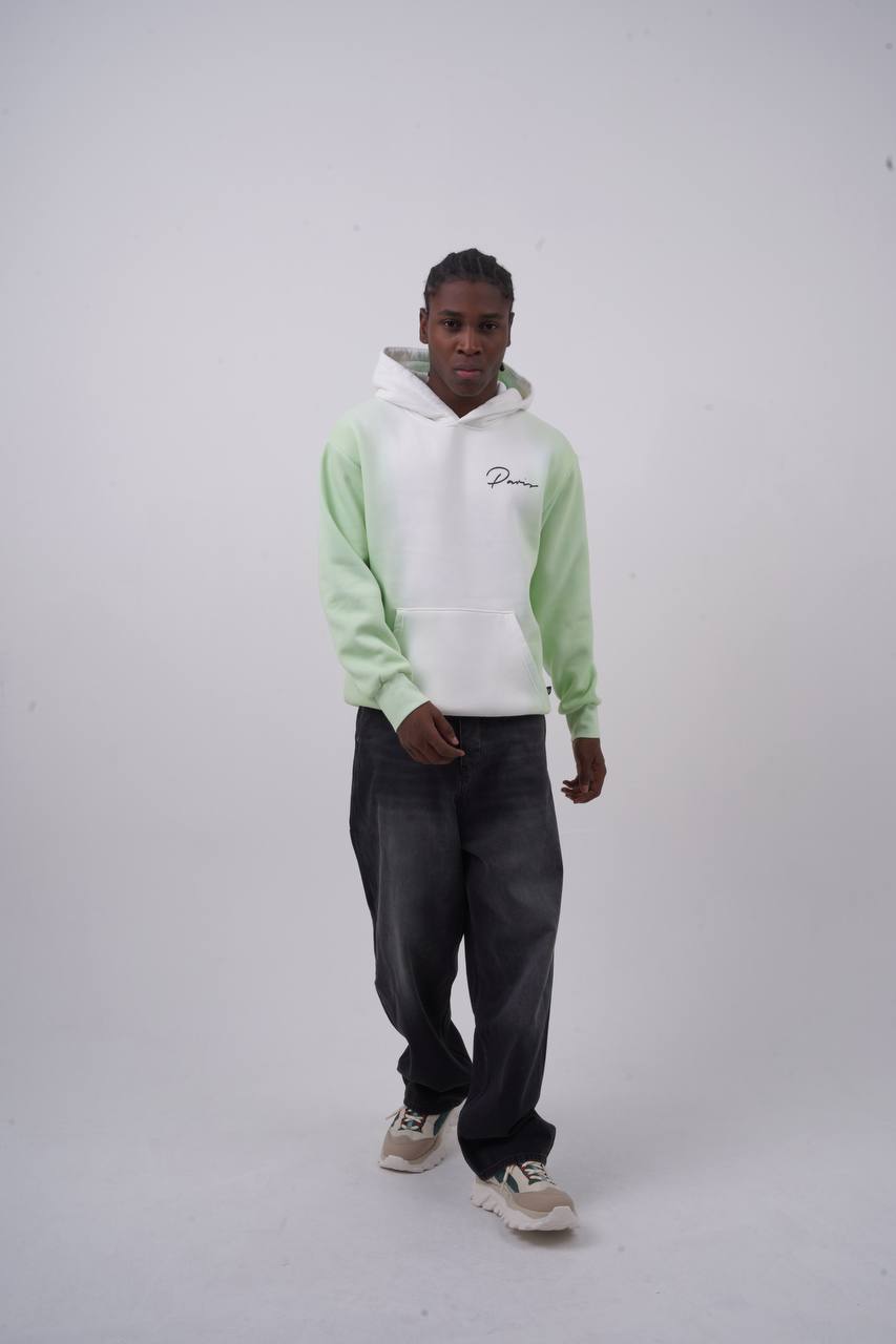 Unisex "Davis" Script Color Block Hoodie – Minimal Oversized Streetwear Withinblack