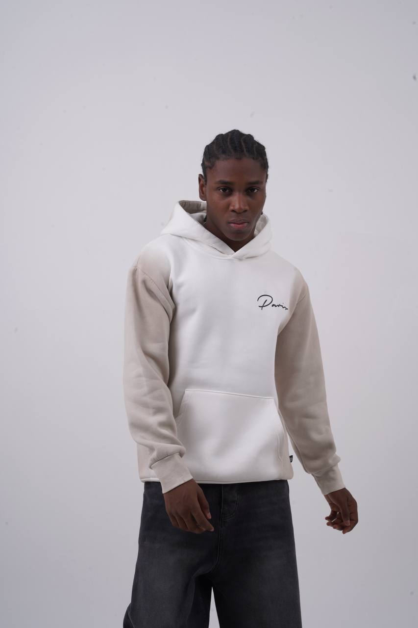 Unisex "Davis" Script Color Block Hoodie – Minimal Oversized Streetwear Withinblack