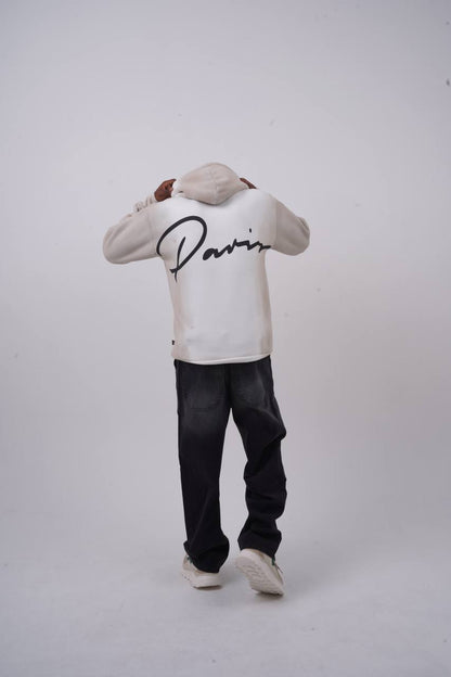 Unisex "Davis" Script Color Block Hoodie – Minimal Oversized Streetwear Withinblack