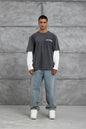 Unisex Layered Graphic T-Shirt – Distressed Boxy Long Sleeve Withinblack