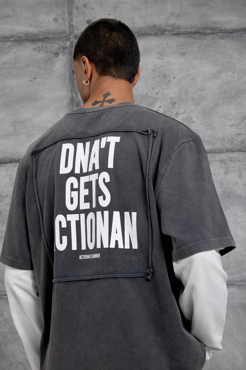 Unisex Layered Graphic T-Shirt – Distressed Boxy Long Sleeve Withinblack