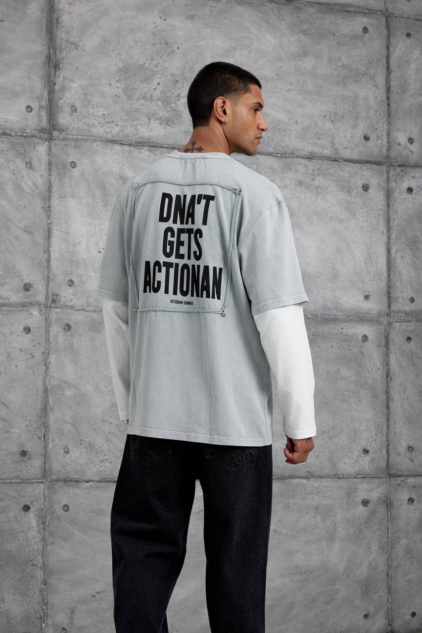 Unisex Layered Graphic T-Shirt – Distressed Boxy Long Sleeve Withinblack