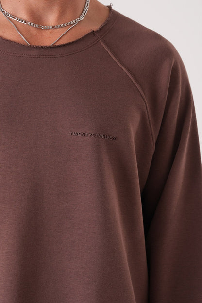 Unisex Oversized Raglan Sweatshirt - Raw Hem Detail Withinblack