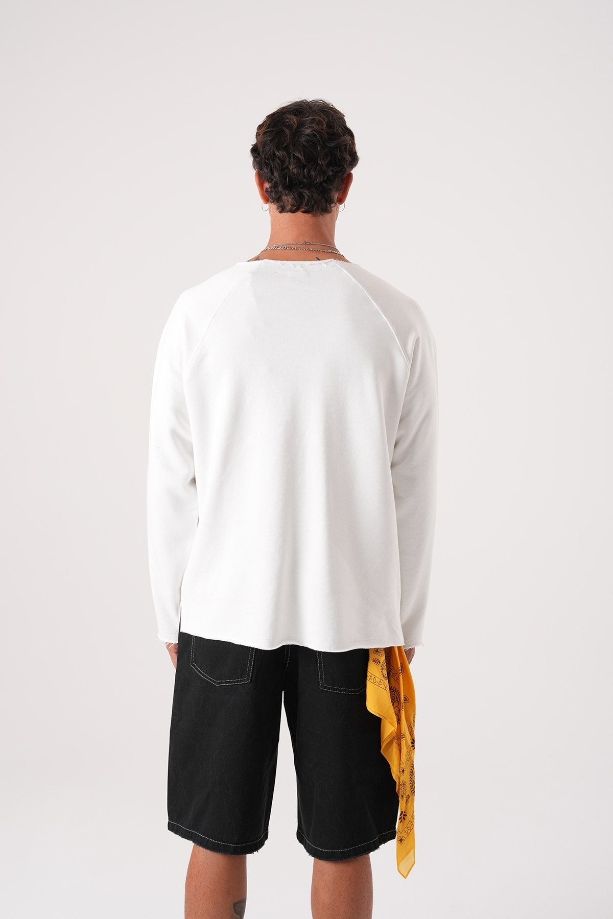 Unisex Oversized Raglan Sweatshirt - Raw Hem Detail Withinblack