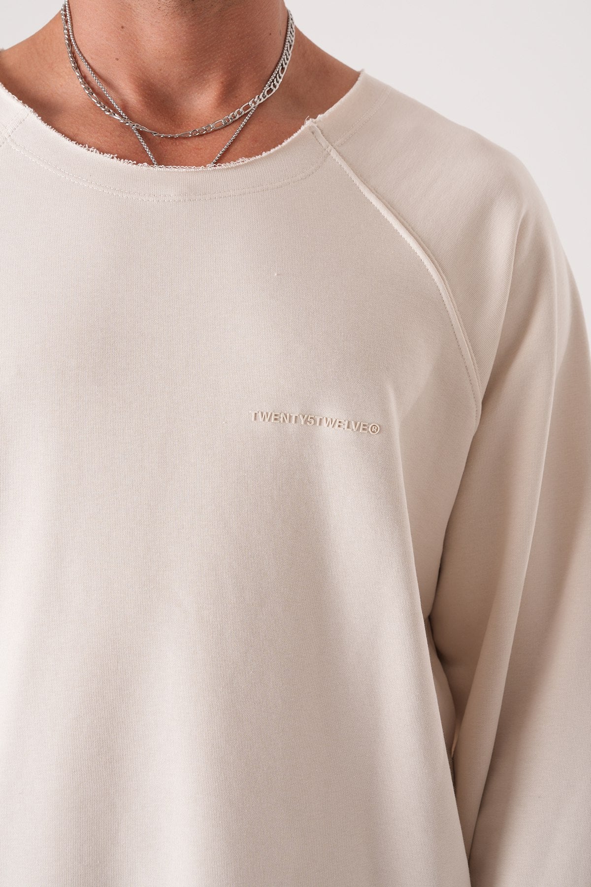 Unisex Oversized Raglan Sweatshirt - Raw Hem Detail Withinblack