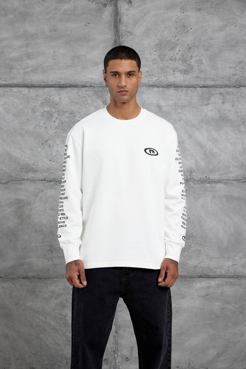 Unisex Text Sleeve Long-Sleeve T-Shirt – Urban Graphic Pullover Withinblack