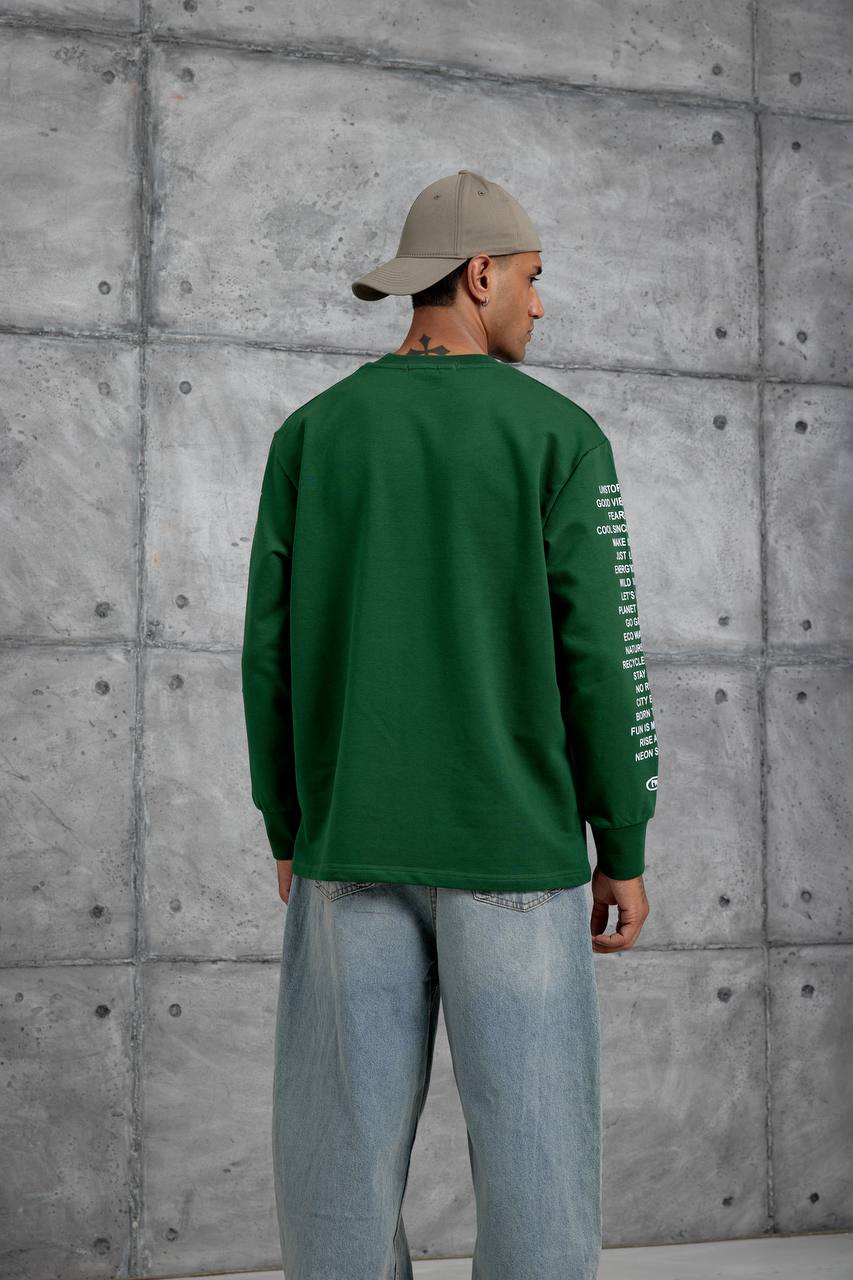 Unisex Text Sleeve Long-Sleeve T-Shirt – Urban Graphic Pullover Withinblack