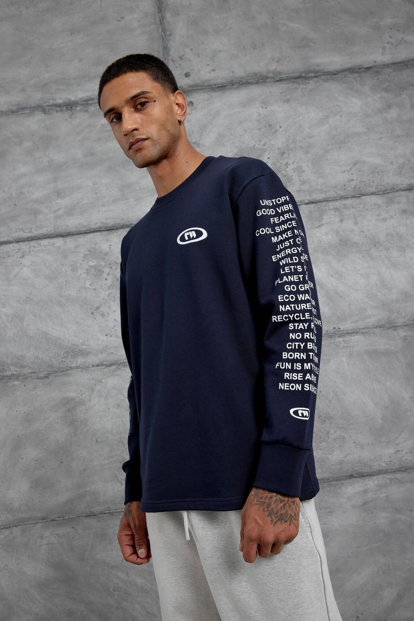 Unisex Text Sleeve Long-Sleeve T-Shirt – Urban Graphic Pullover Withinblack
