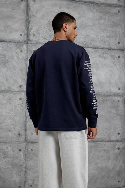 Unisex Text Sleeve Long-Sleeve T-Shirt – Urban Graphic Pullover Withinblack