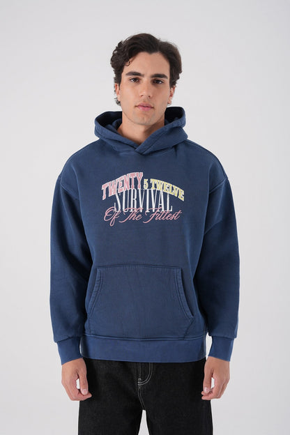 Unisex Washed Graphic Hoodie – "Survival of the Fittest" Print Withinblack