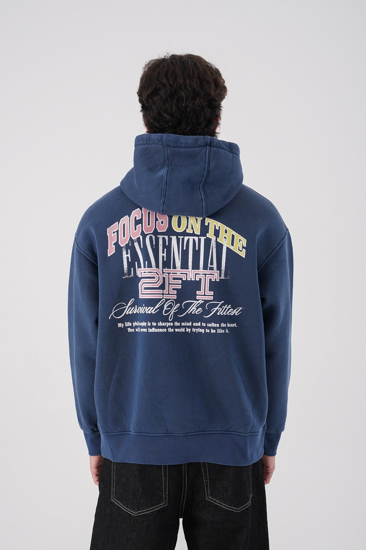 Unisex Washed Graphic Hoodie – "Survival of the Fittest" Print Withinblack