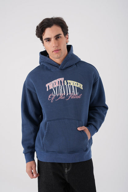 Unisex Washed Graphic Hoodie – "Survival of the Fittest" Print Withinblack