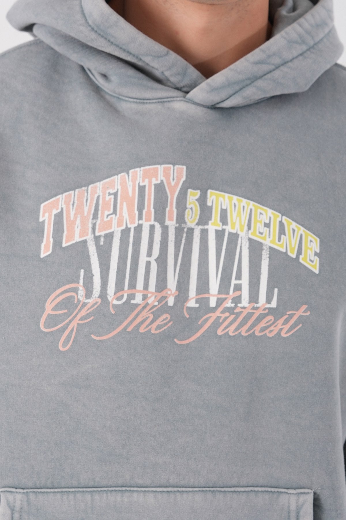 Unisex Washed Graphic Hoodie – "Survival of the Fittest" Print Withinblack