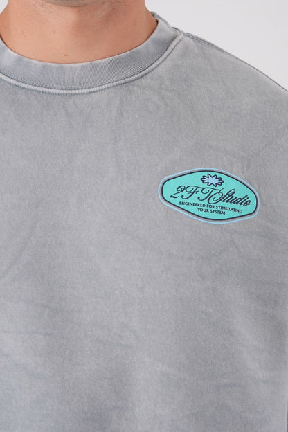 Unisex Washed Graphic Sweatshirt – "Reasonable" Back Print Withinblack
