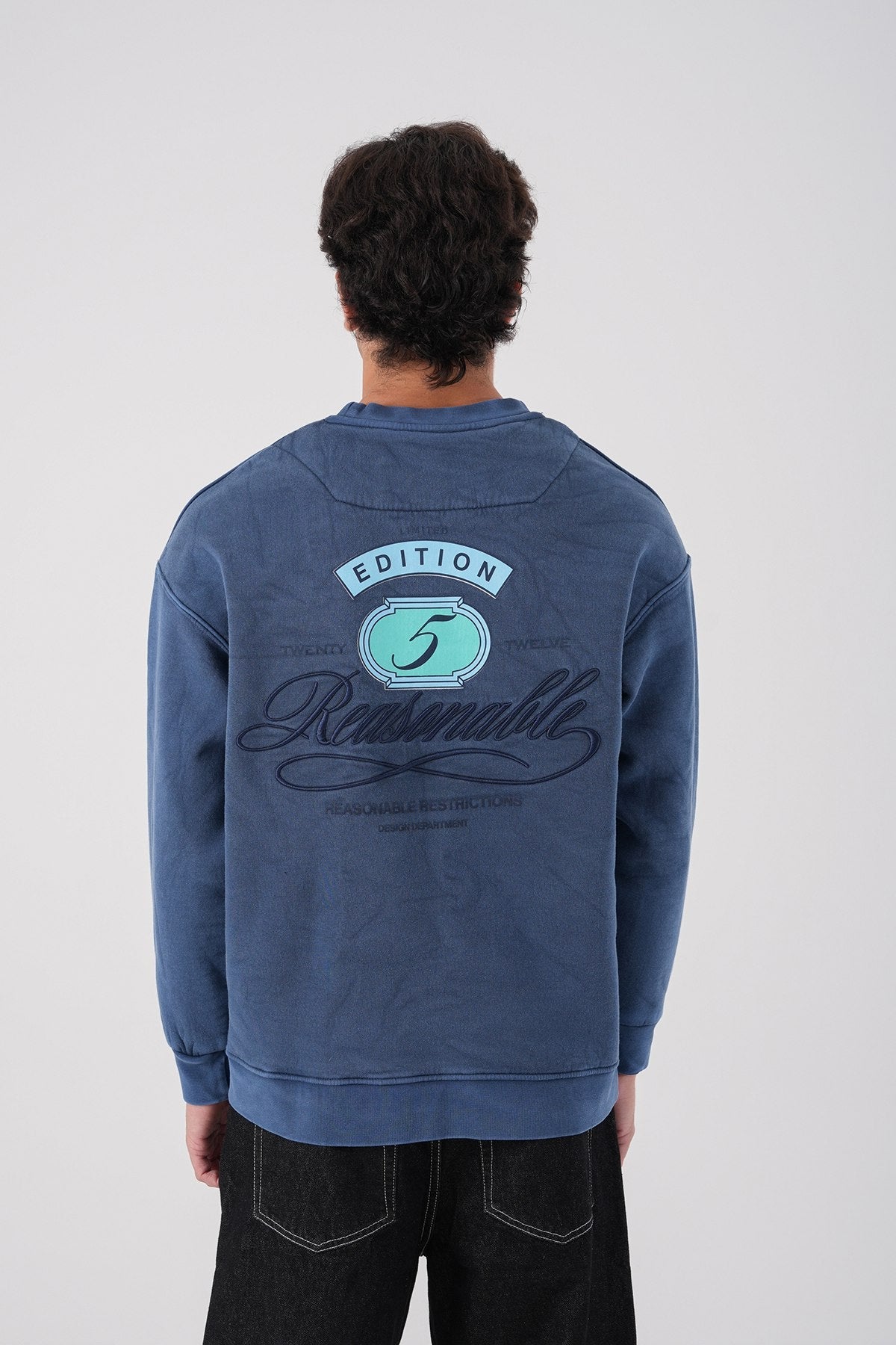 Unisex Washed Graphic Sweatshirt – "Reasonable" Back Print Withinblack