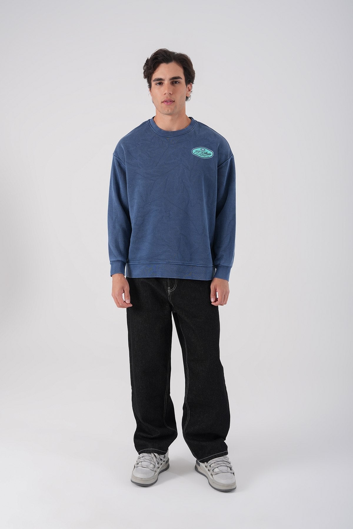 Unisex Washed Graphic Sweatshirt – "Reasonable" Back Print Withinblack
