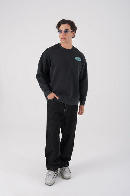 Unisex Washed Graphic Sweatshirt – "Reasonable" Back Print Withinblack