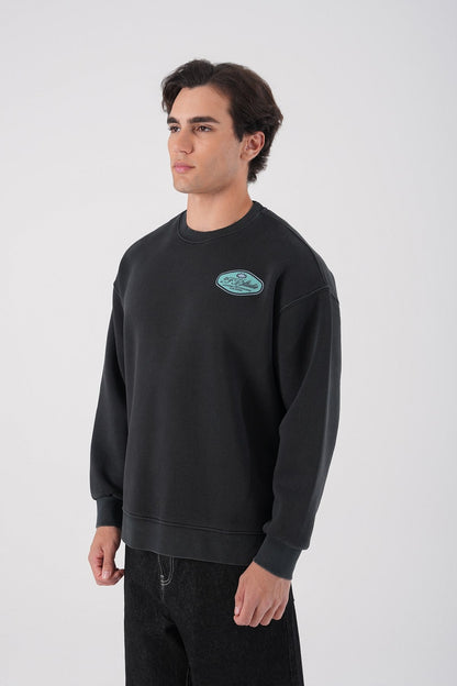 Unisex Washed Graphic Sweatshirt – "Reasonable" Back Print Withinblack