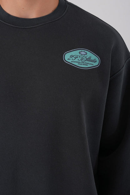 Unisex Washed Graphic Sweatshirt – "Reasonable" Back Print Withinblack