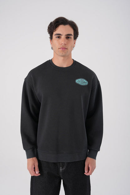 Unisex Washed Graphic Sweatshirt – "Reasonable" Back Print Withinblack