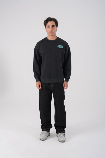 Unisex Washed Graphic Sweatshirt – "Reasonable" Back Print Withinblack